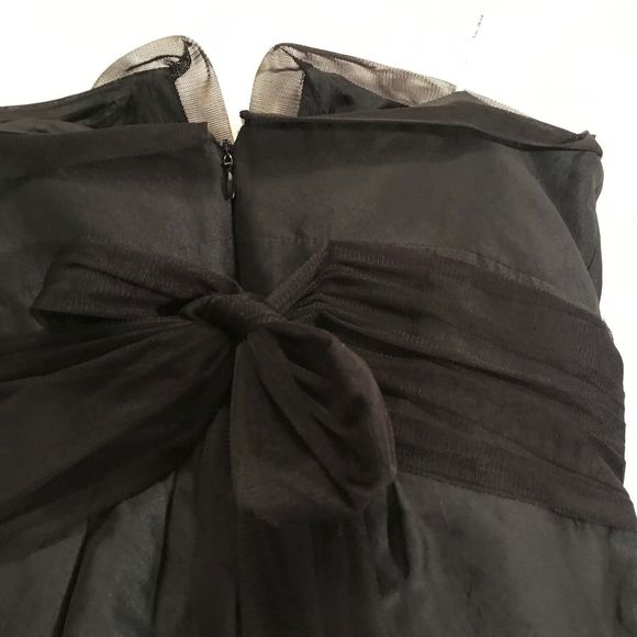 Kay Unger New York Black Cocktail Deep V Tie Back Sash Size 6 - Picture 8 of 10